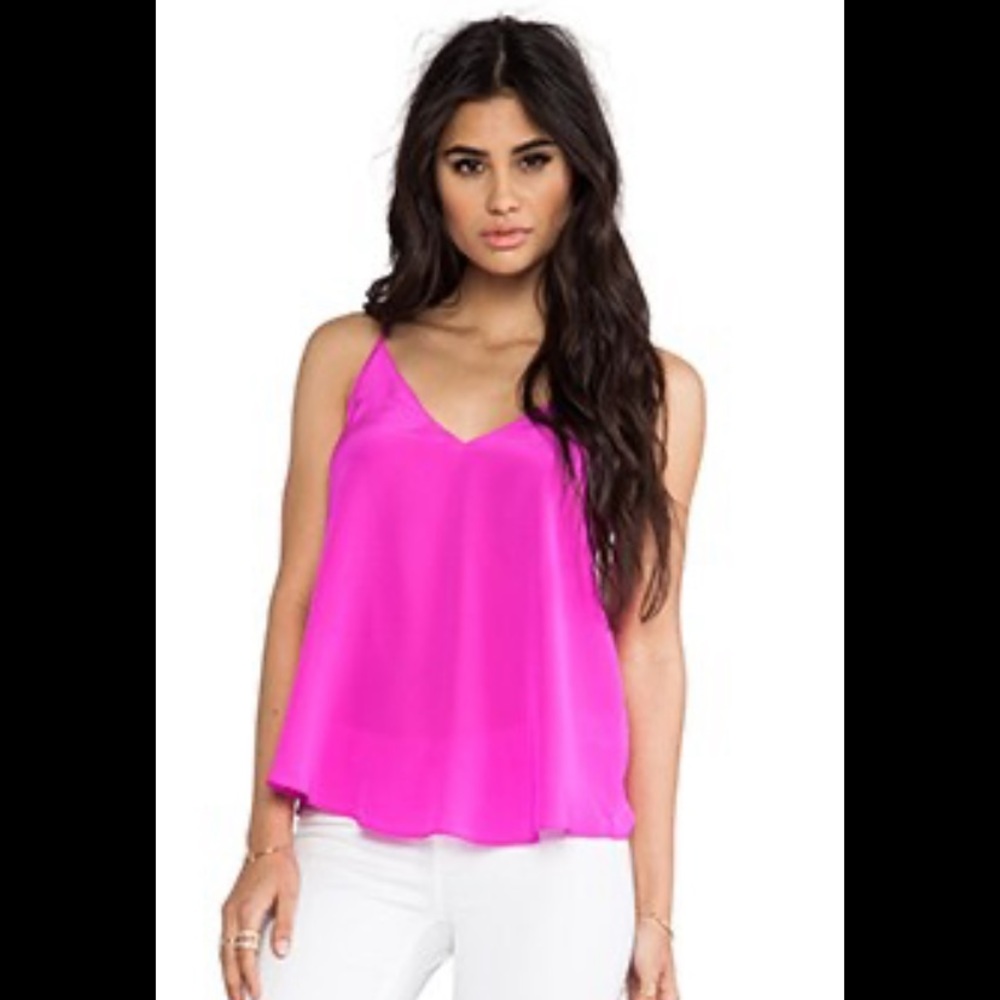 Rory Beca hot pink silk tank top cami Sz. S